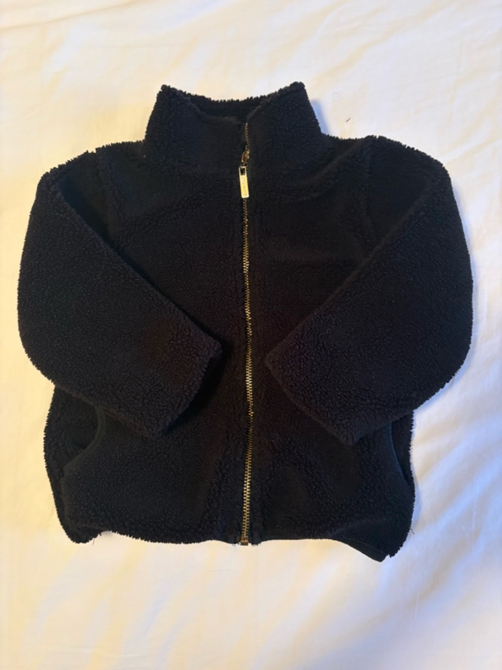 Little Bipsy Sherpa Jacket 18-24M Black Cozy Zip Fleece